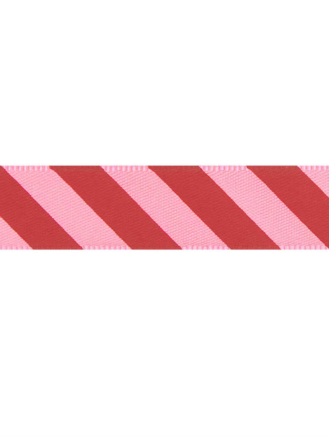 Stripes Polyester ribbon, neon pink/red (16mm/3m)