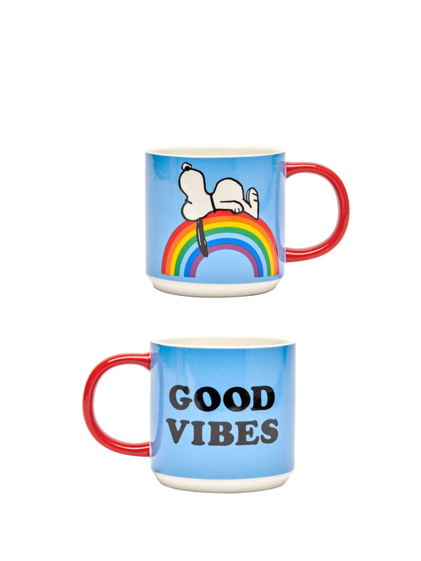 Good Vibes Peanuts mug (rainbow)