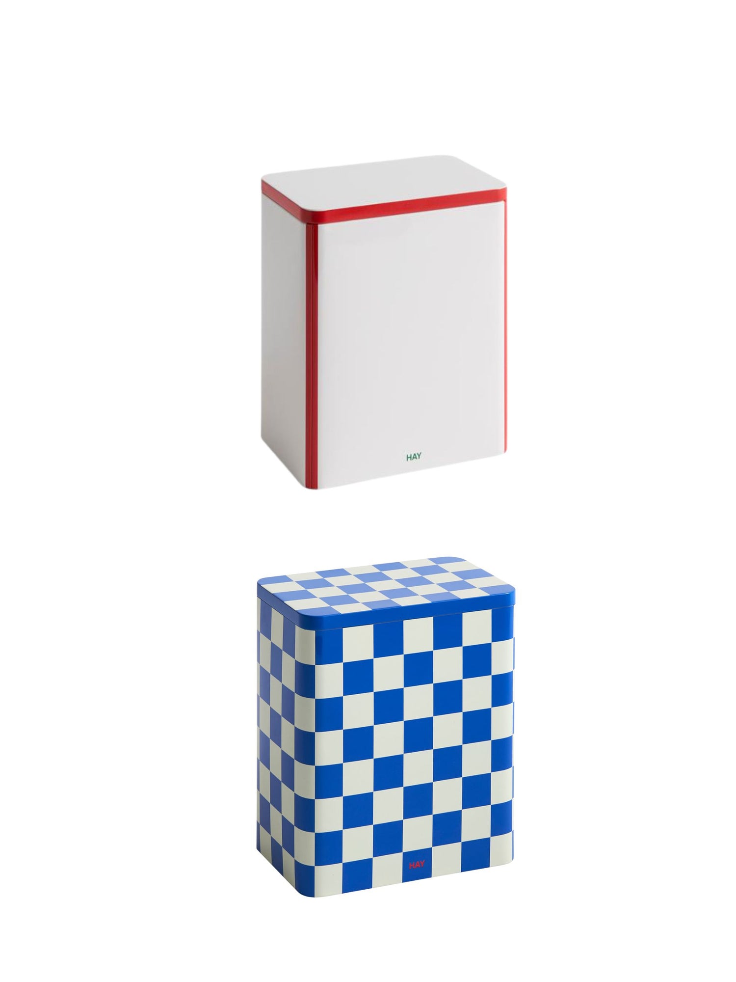 Tin L container, 2 colour combos