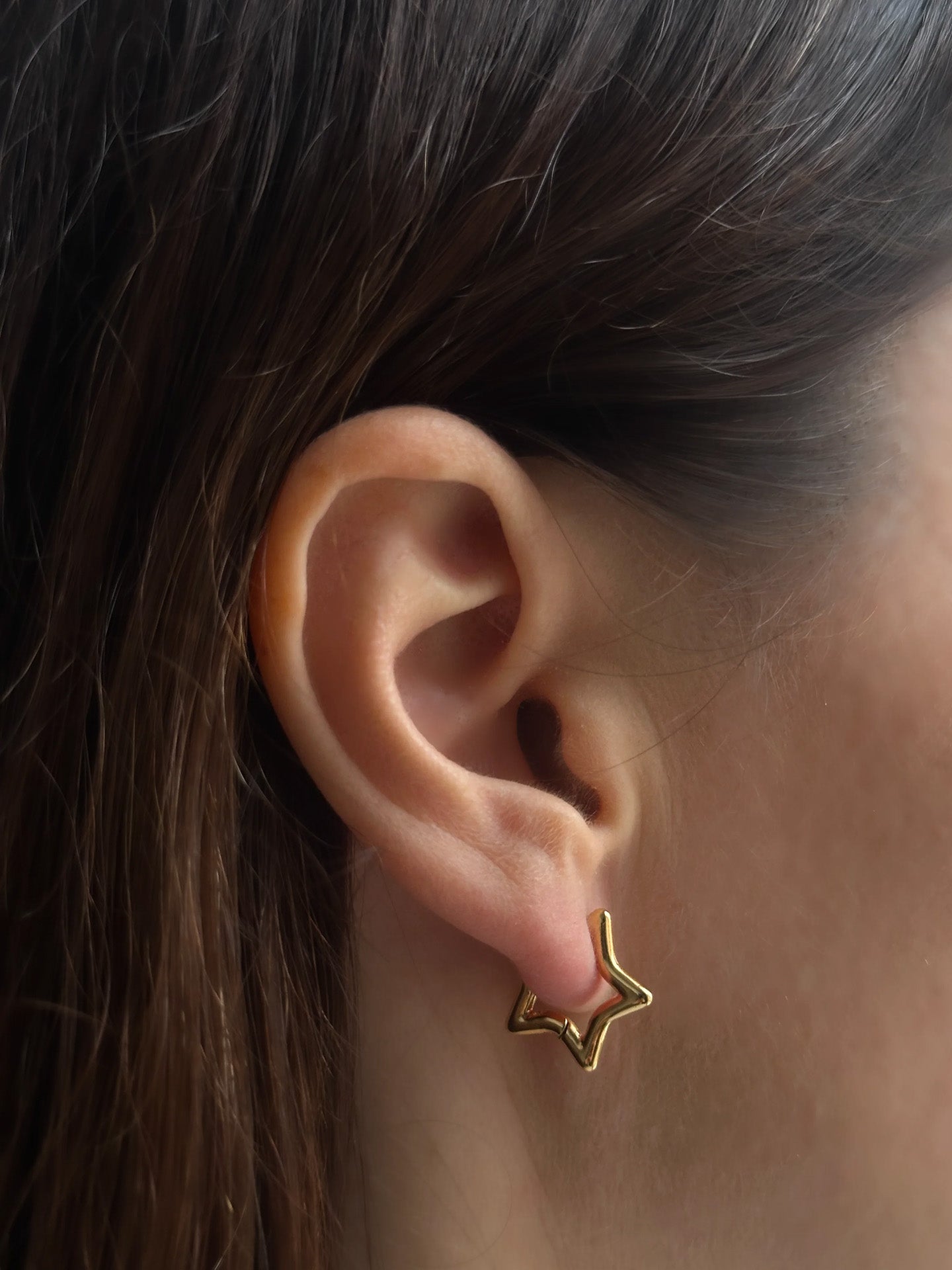 Nova Starshaped Hoops, Goldplated