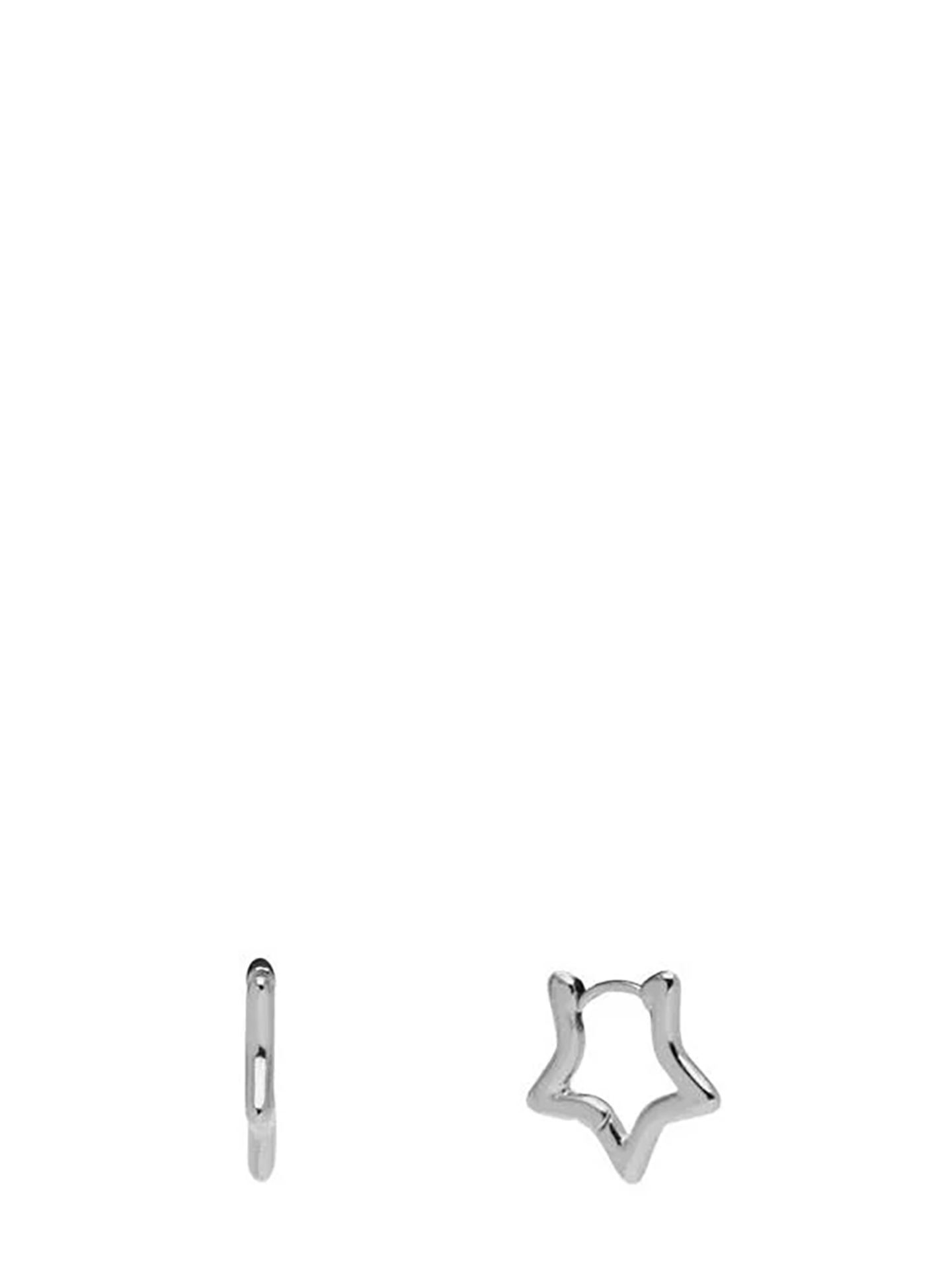 Nova Starshaped Hoops, Silverplated