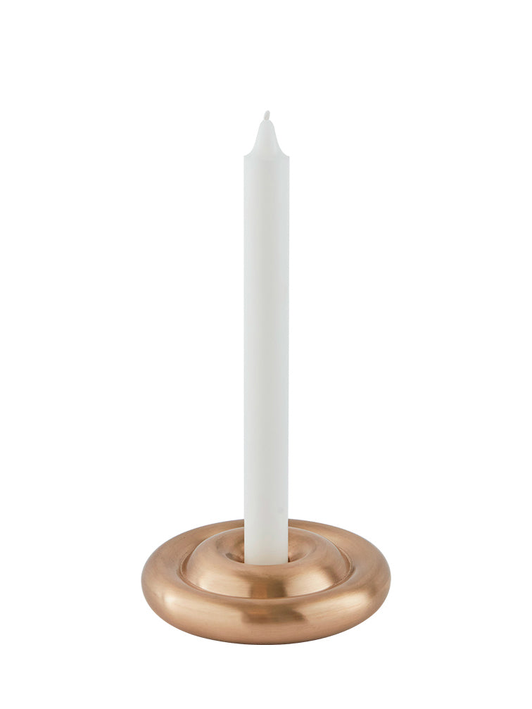 Candleholder Savi in solid brass, low