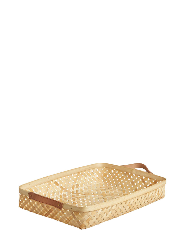 Bamboo basket tray Sporta, natural or black (L)