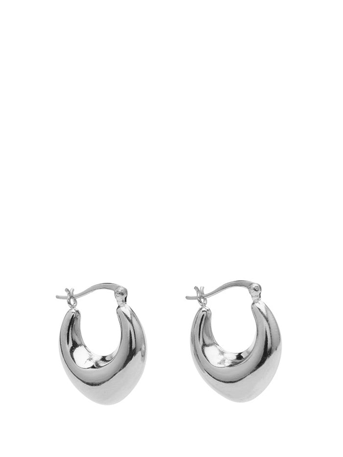 Ollie Medium Hoops, Silverplated