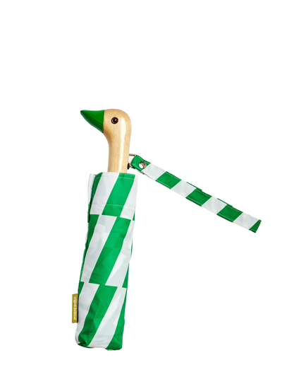 Duck Umbrella, Kelly Bars (Kelly green/white)