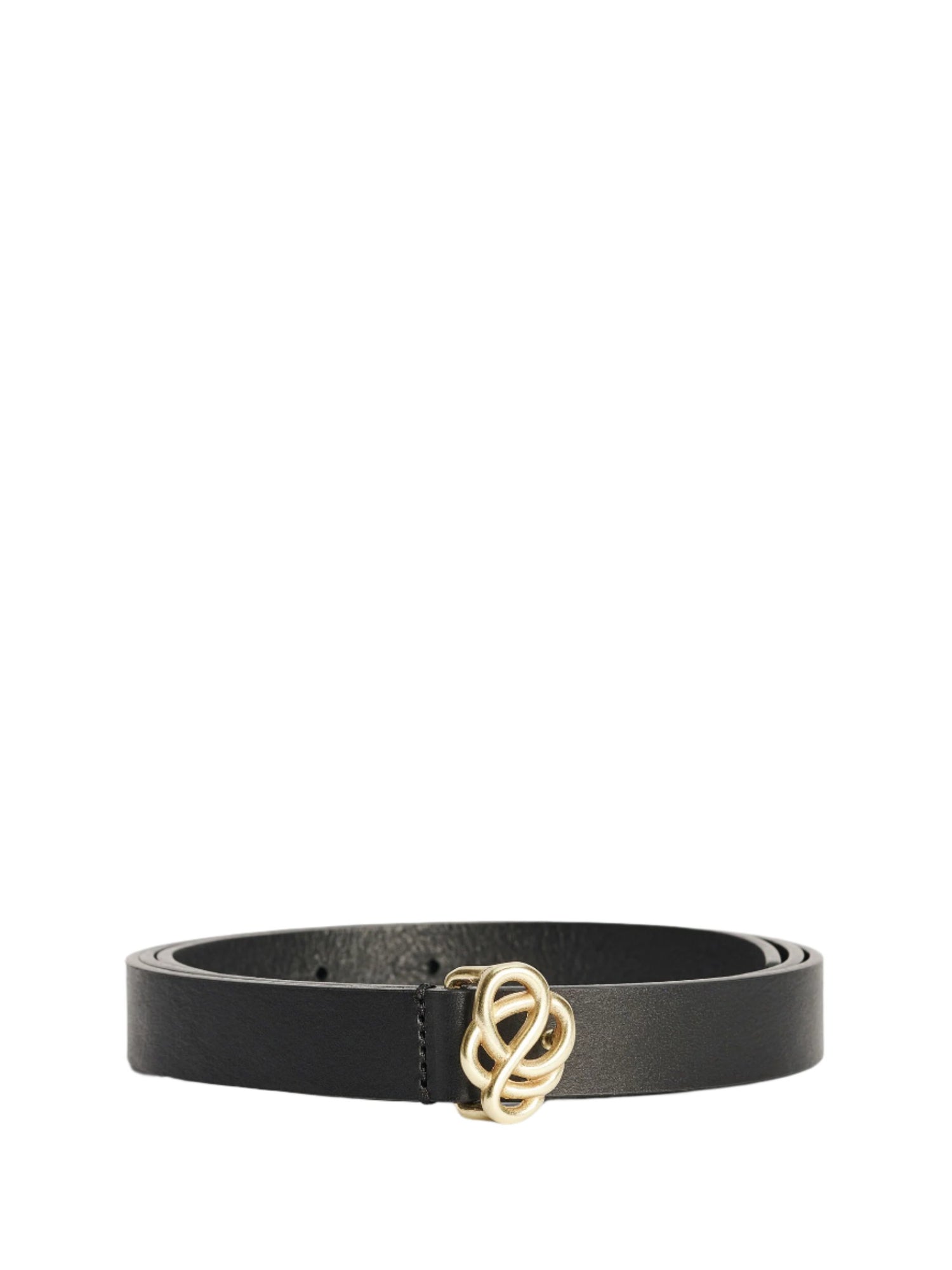 Ouma leather belt, black-gold