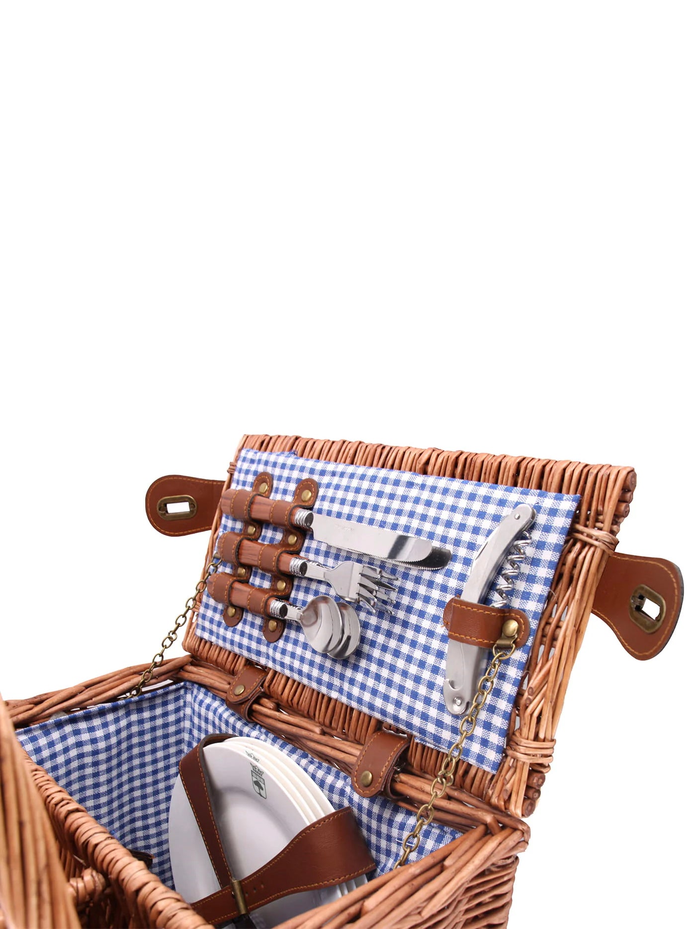 Picnic basket blue gingham, 4 person