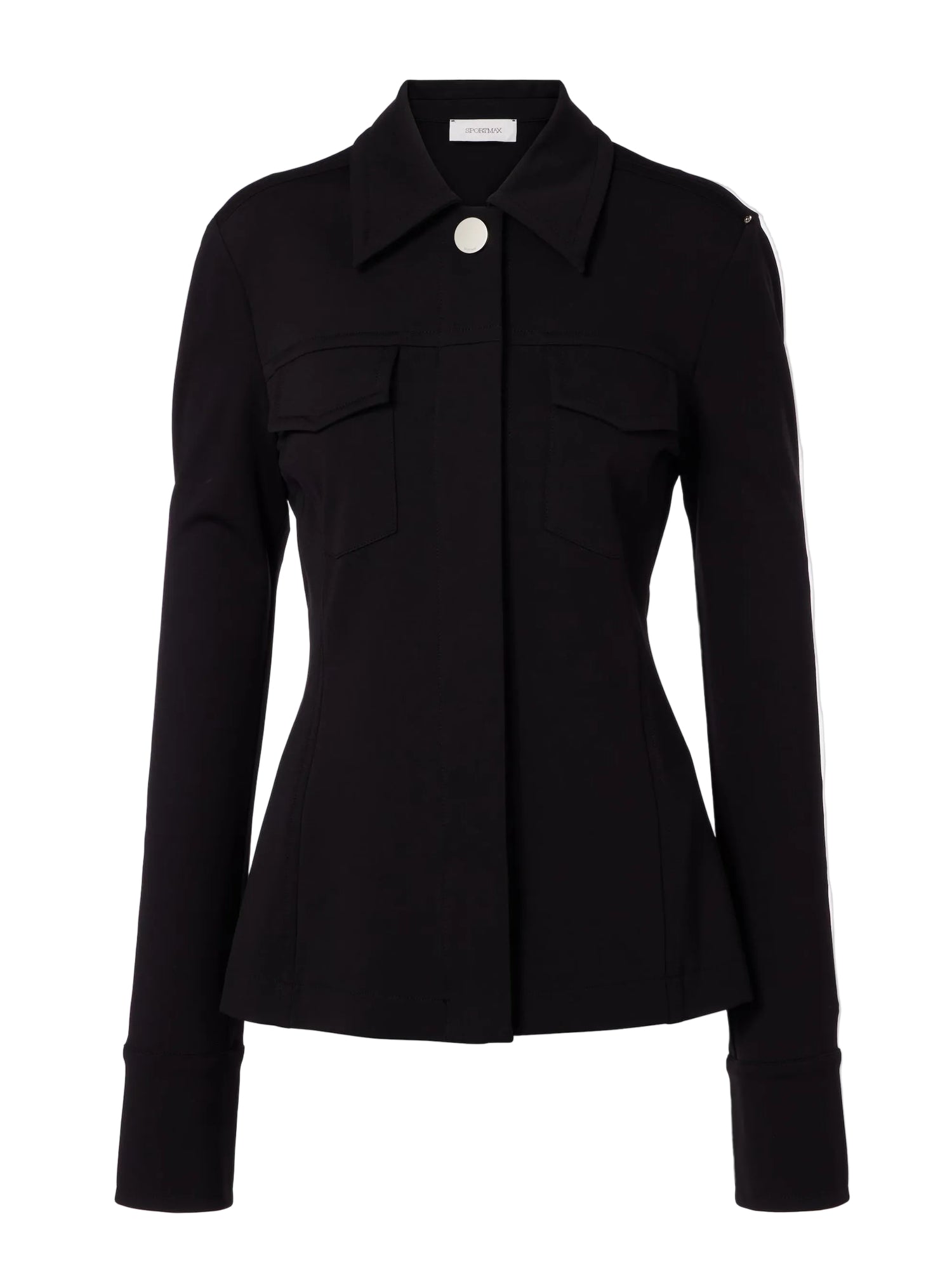 Wells heavy crepe shirt jacket, black