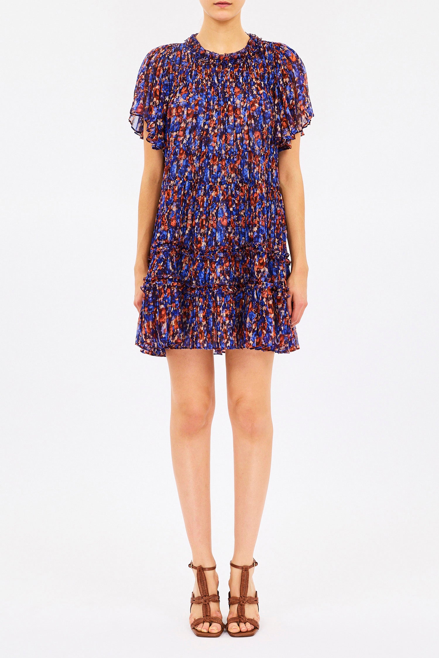 Ryla silk mini dress, violet