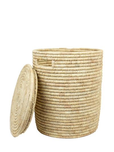 Palm laundry basket (S) w/ lid, natural