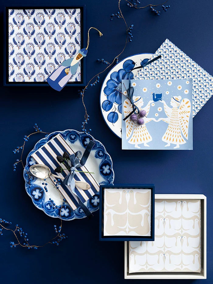 Bindiya dinner paper napkins, indigo (20 x 20 cm)
