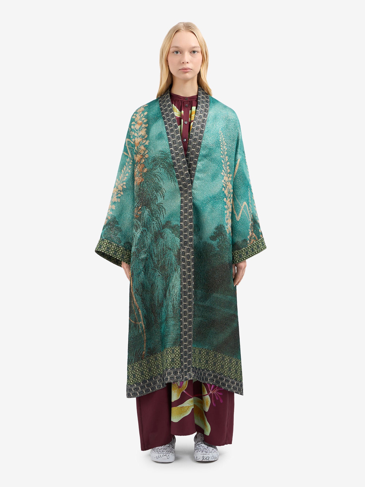 Pax kimono coat, turquoise (one size)