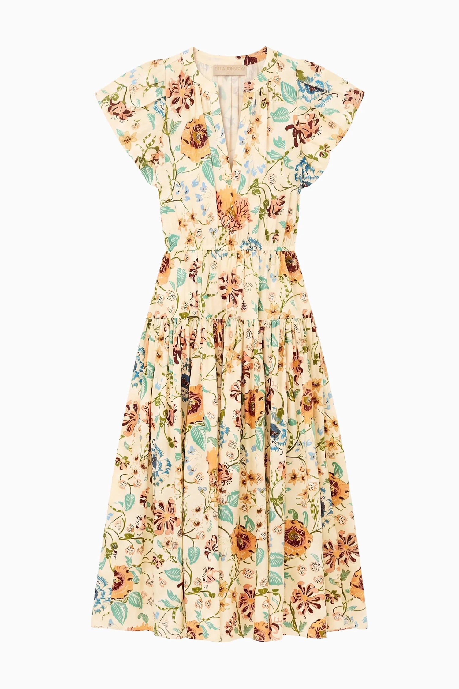 Marin cotton midi dress, Abalone