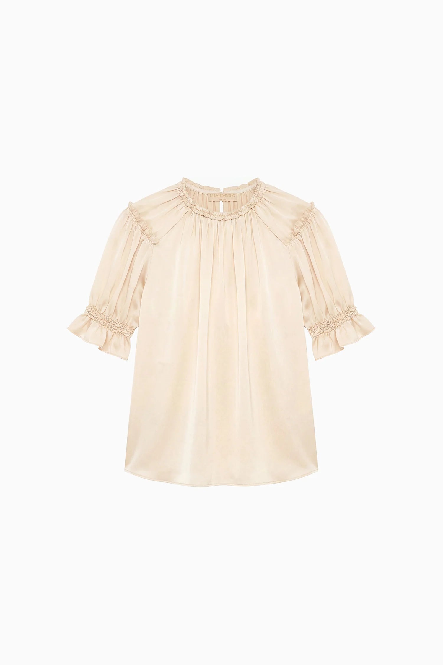 Alina short sleeve silk top, Ivory