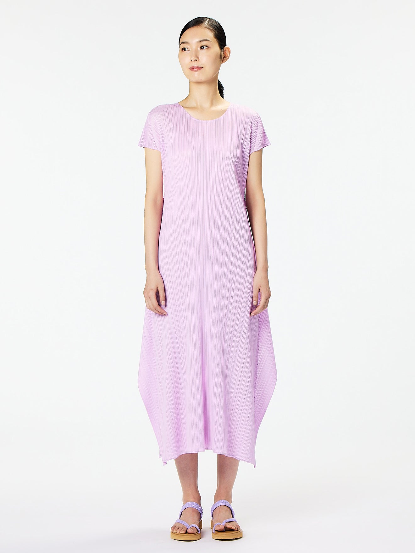 Pleats please dress pastel pink issey miyake
