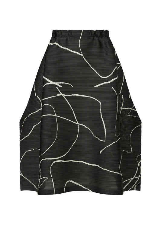 Pause A-line pleated skirt, black