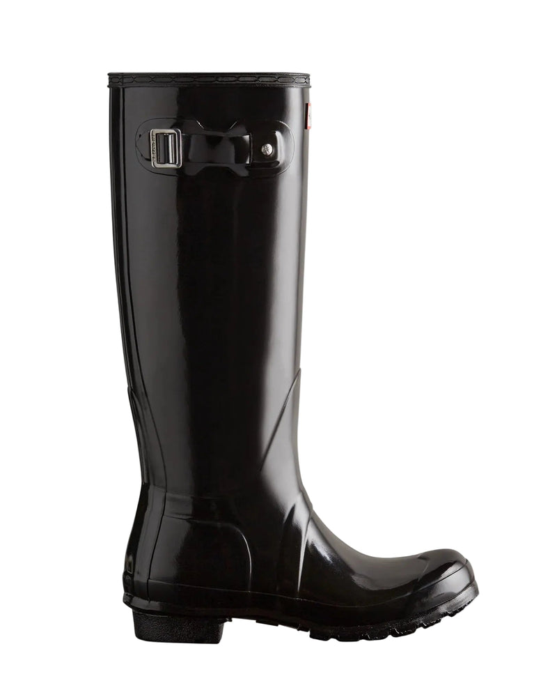 Women's original tall gloss rubber boot, black