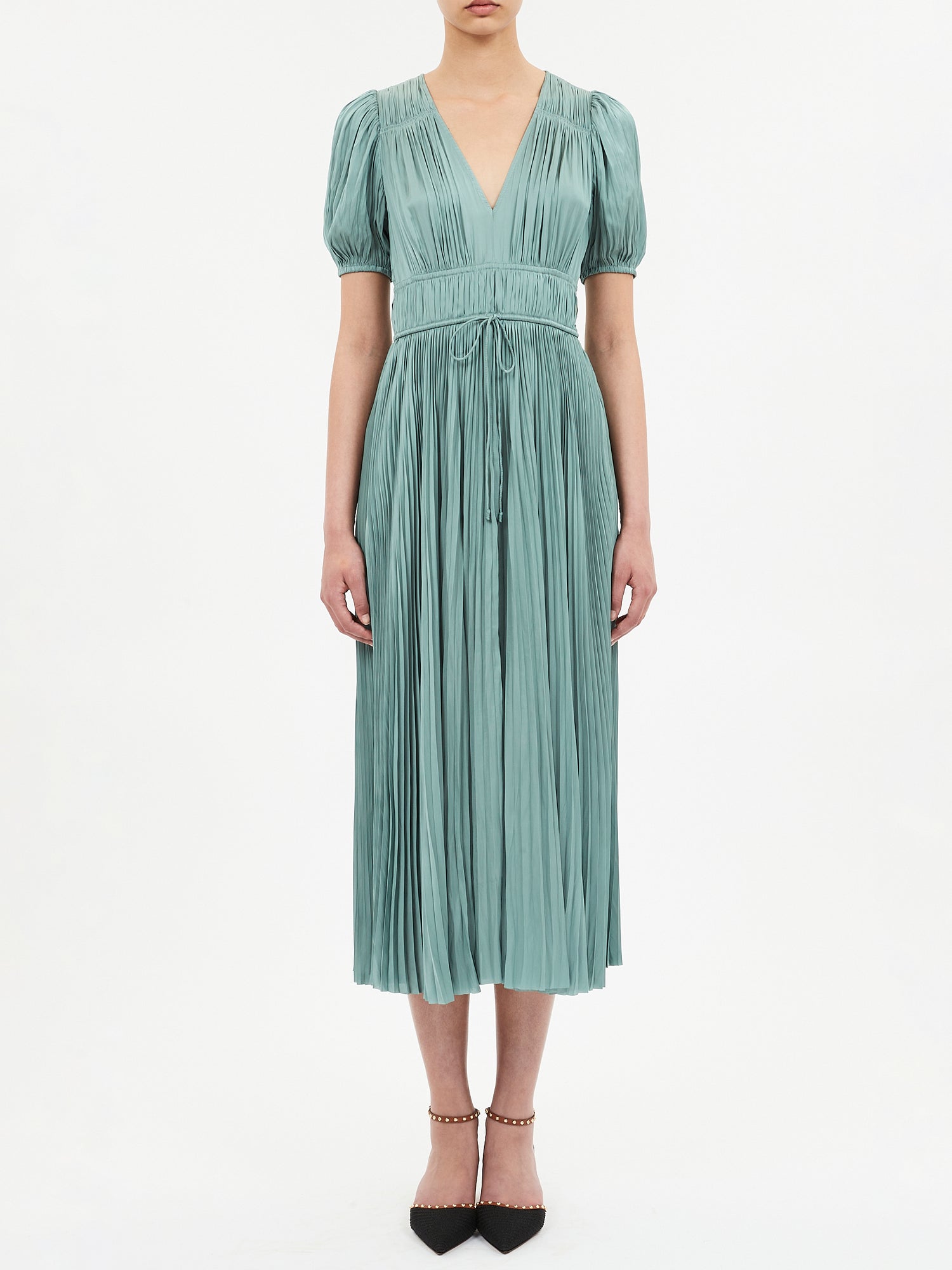 Audra puff sleeve dress, mint green