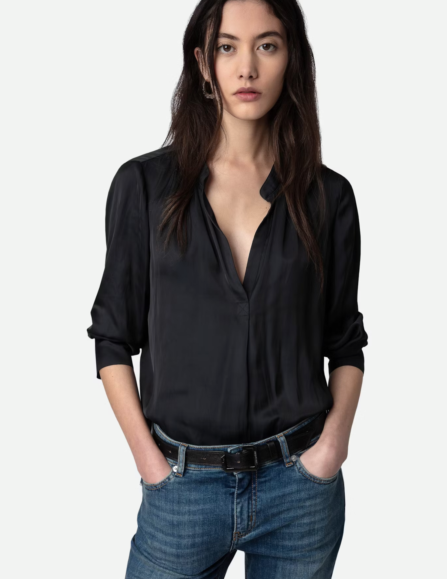 Tink satin blouse, black (permanent)