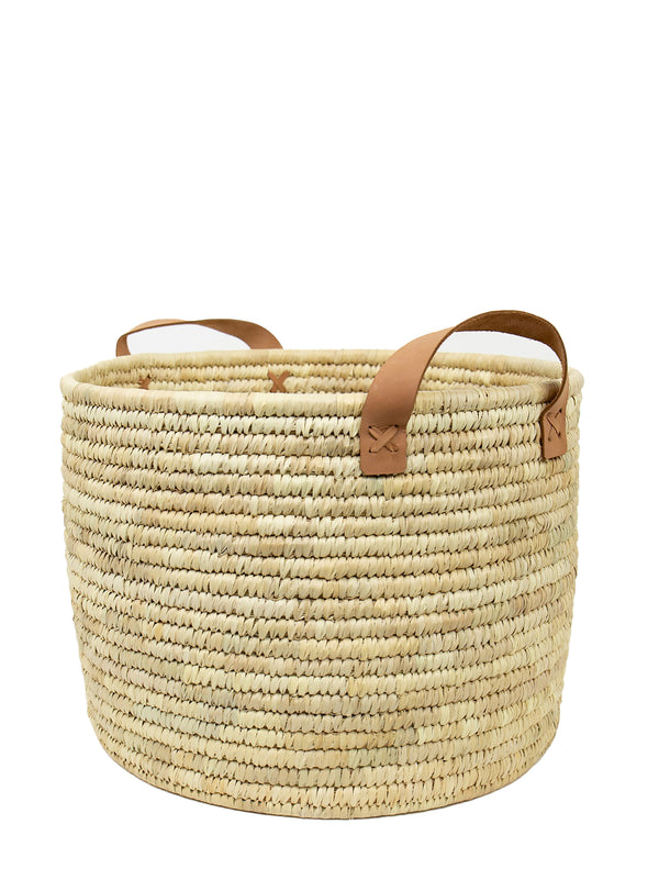 Palm firewood basket, natural