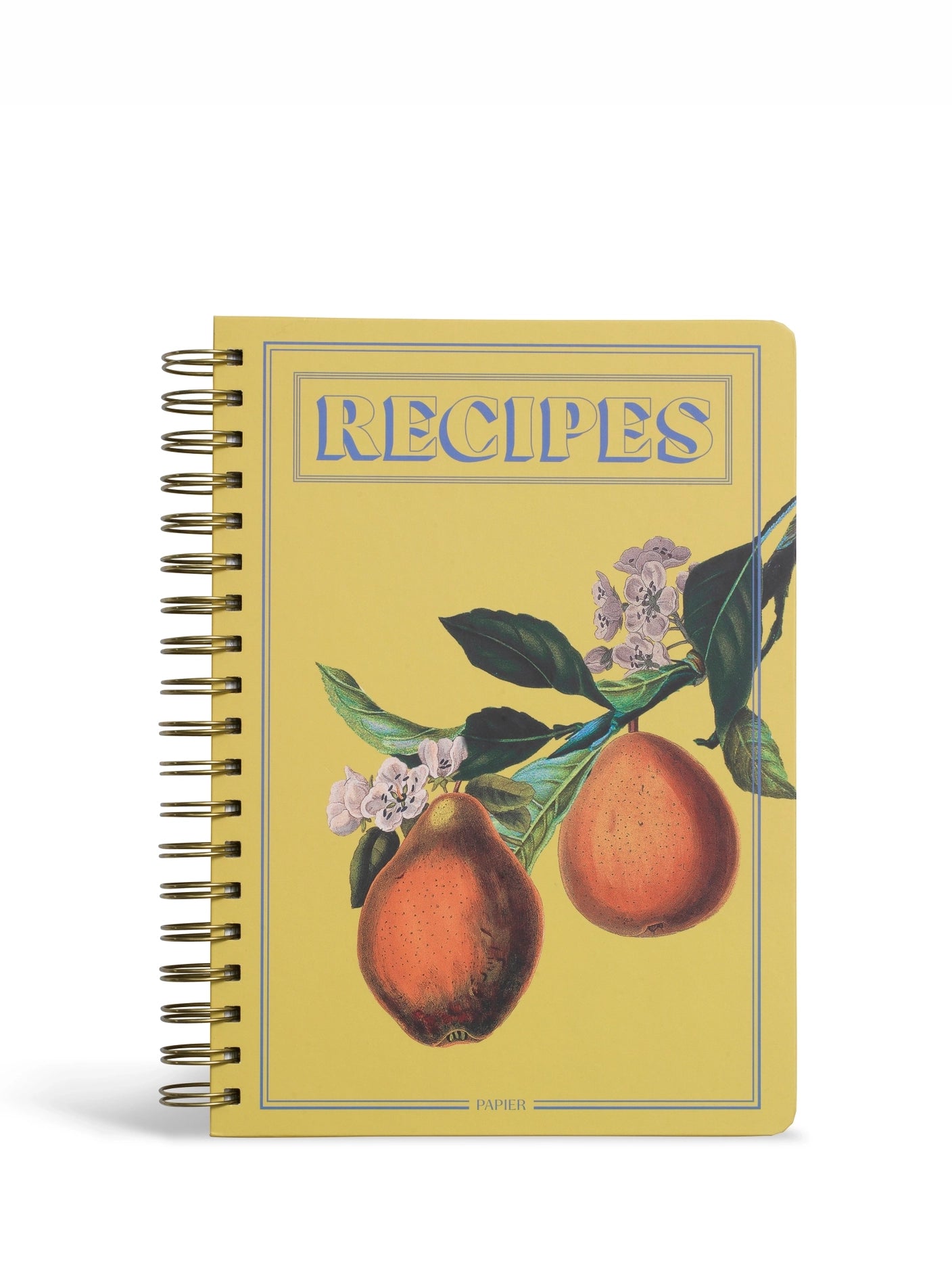 Hanging fruit spiral recipe journal, yellow