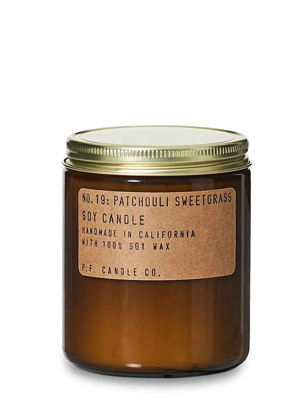 Patchouli Sweetgrass - scented soy candle, standard size