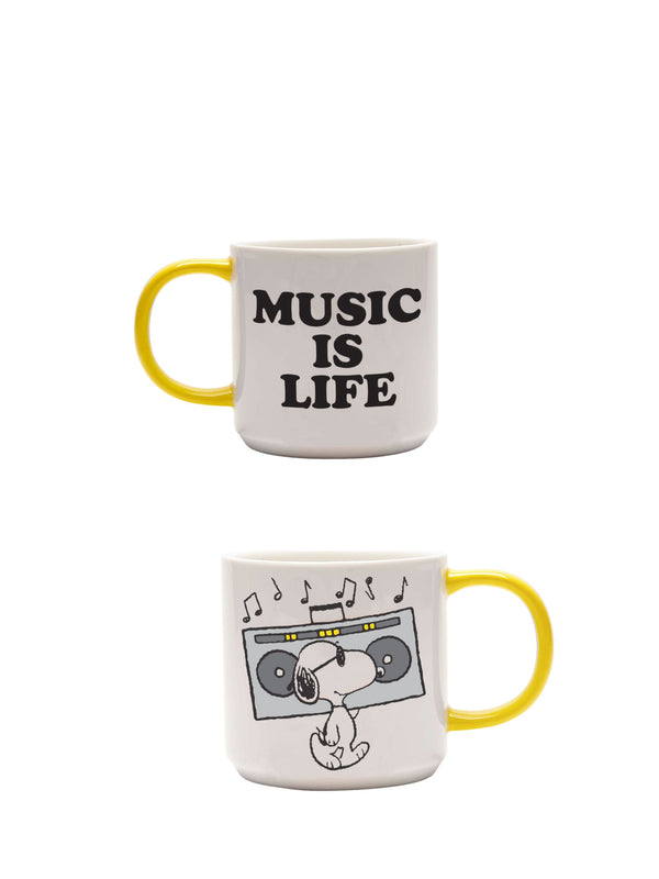 Music is life Snoopy Peanuts mug