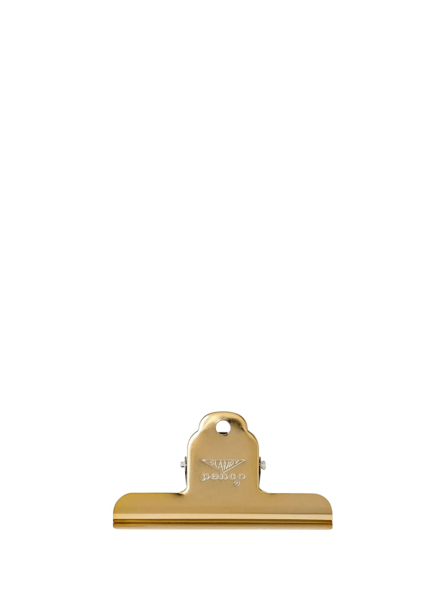 Gold clip on a white background