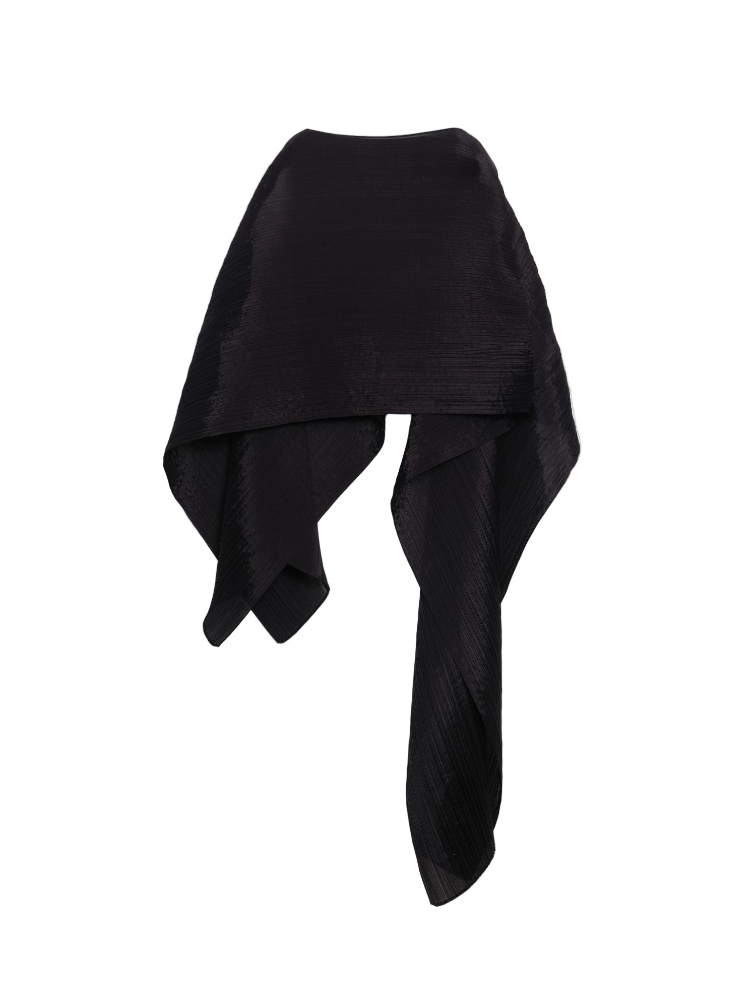 Pleated madame t-scarf, black (carryover)