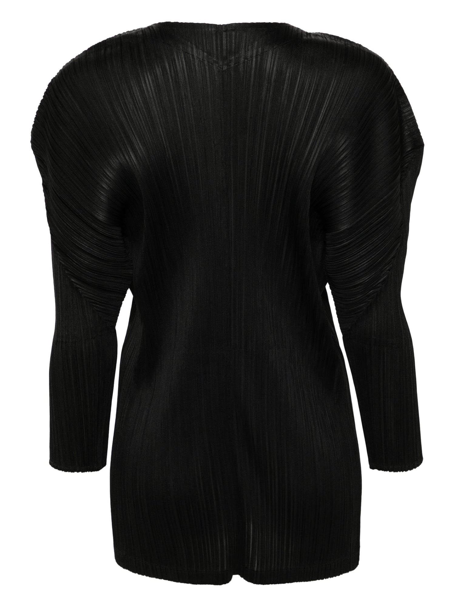 Pleated long sleeve Cardigan, Black