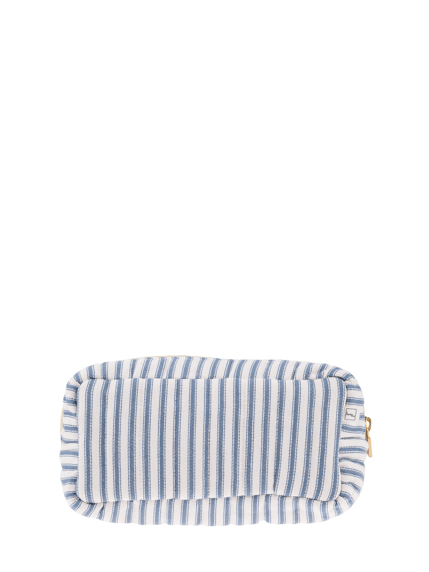 Pouch XS square, Ticking stripe blue