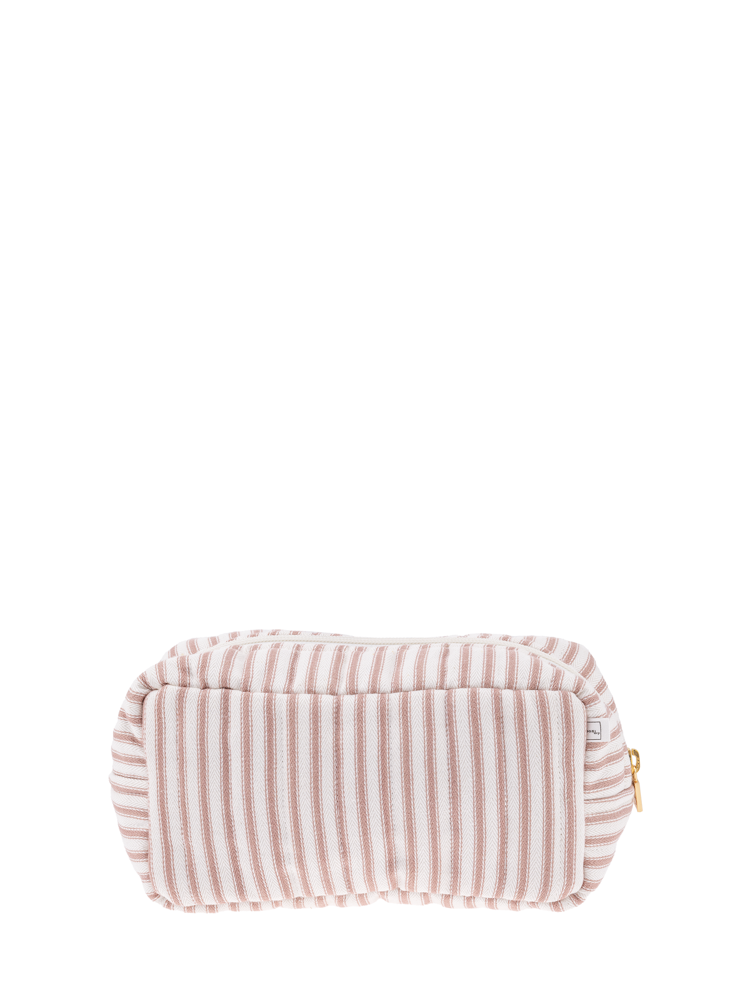 Pouch XS square, Ticking stripe dusty pink