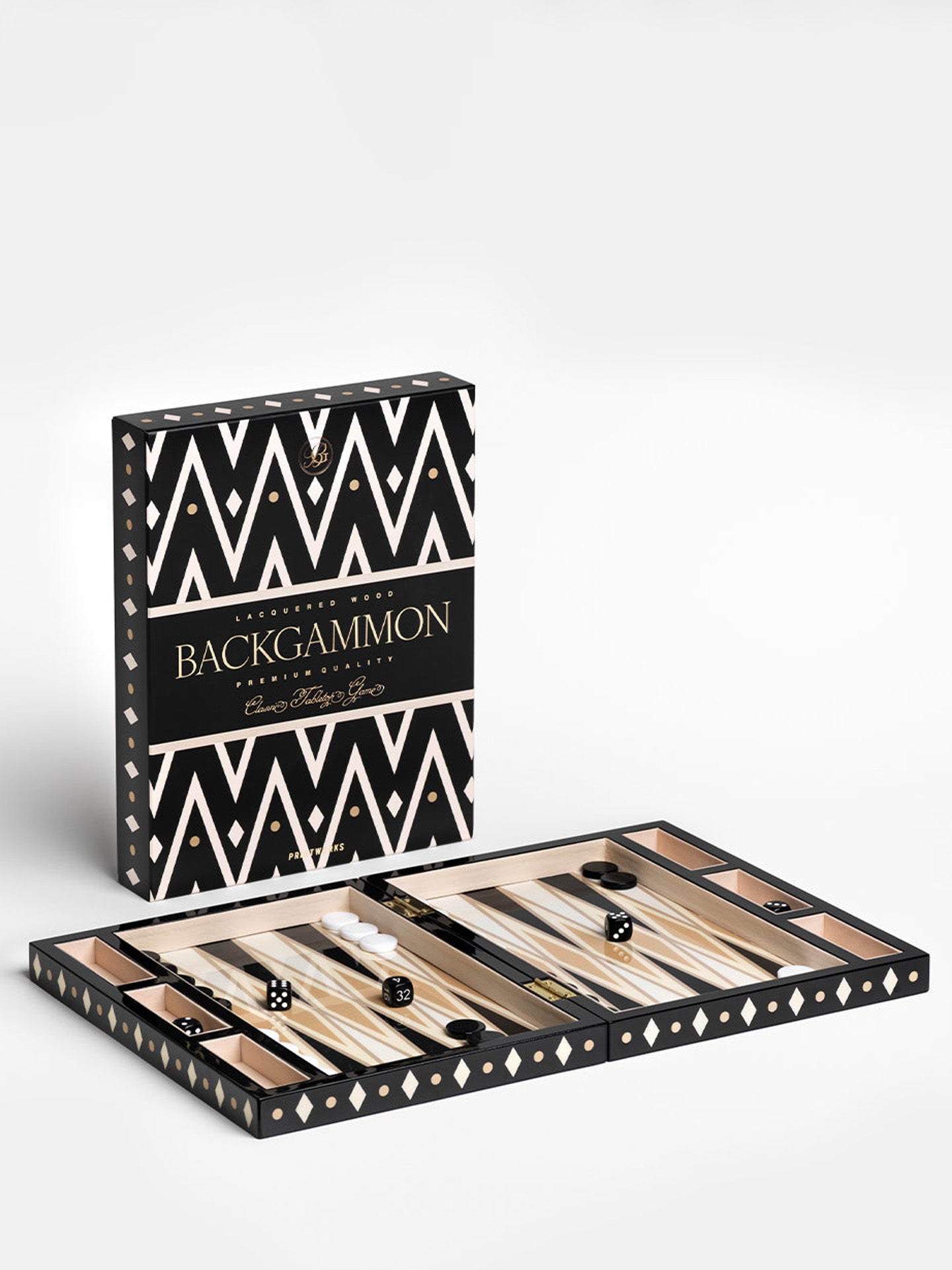 Lacquered backgammon, black