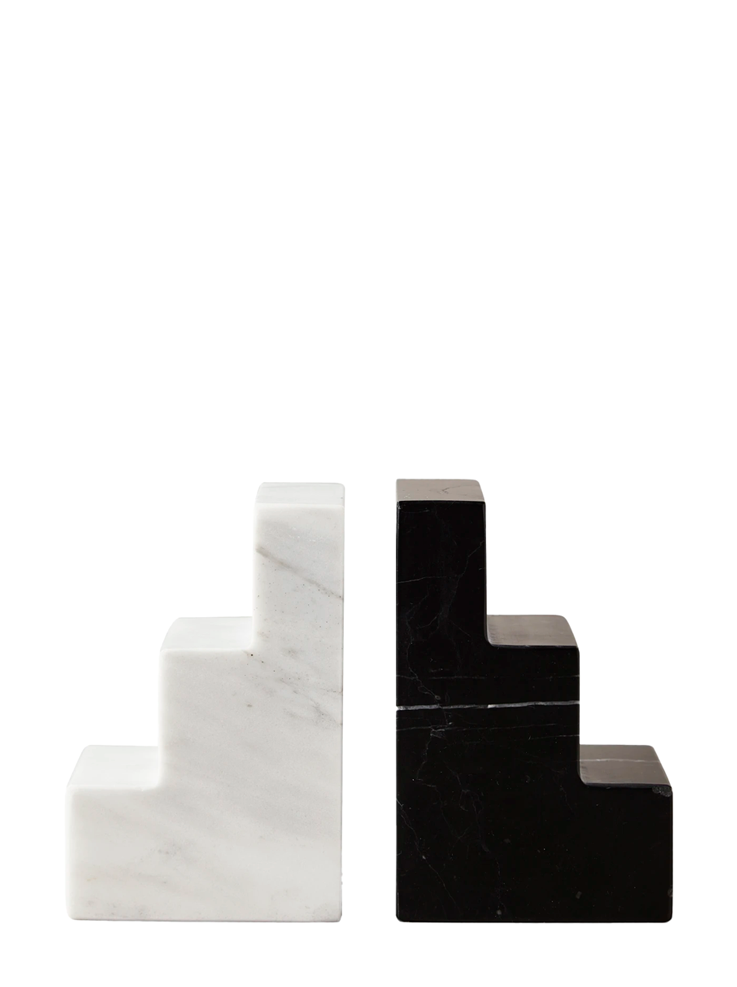 Natural stone bookends, 2 colourways (pair)