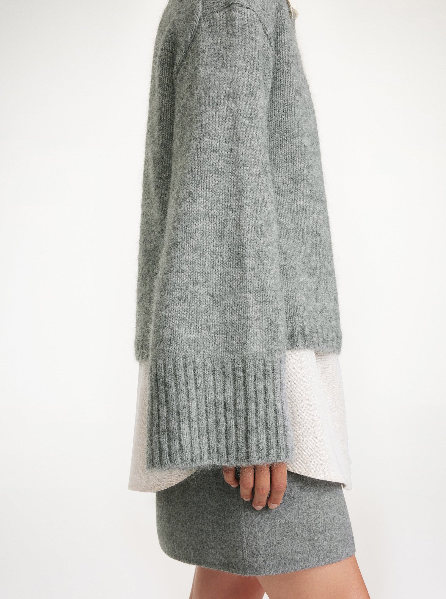 CIERRA knitted sweater, grey melange