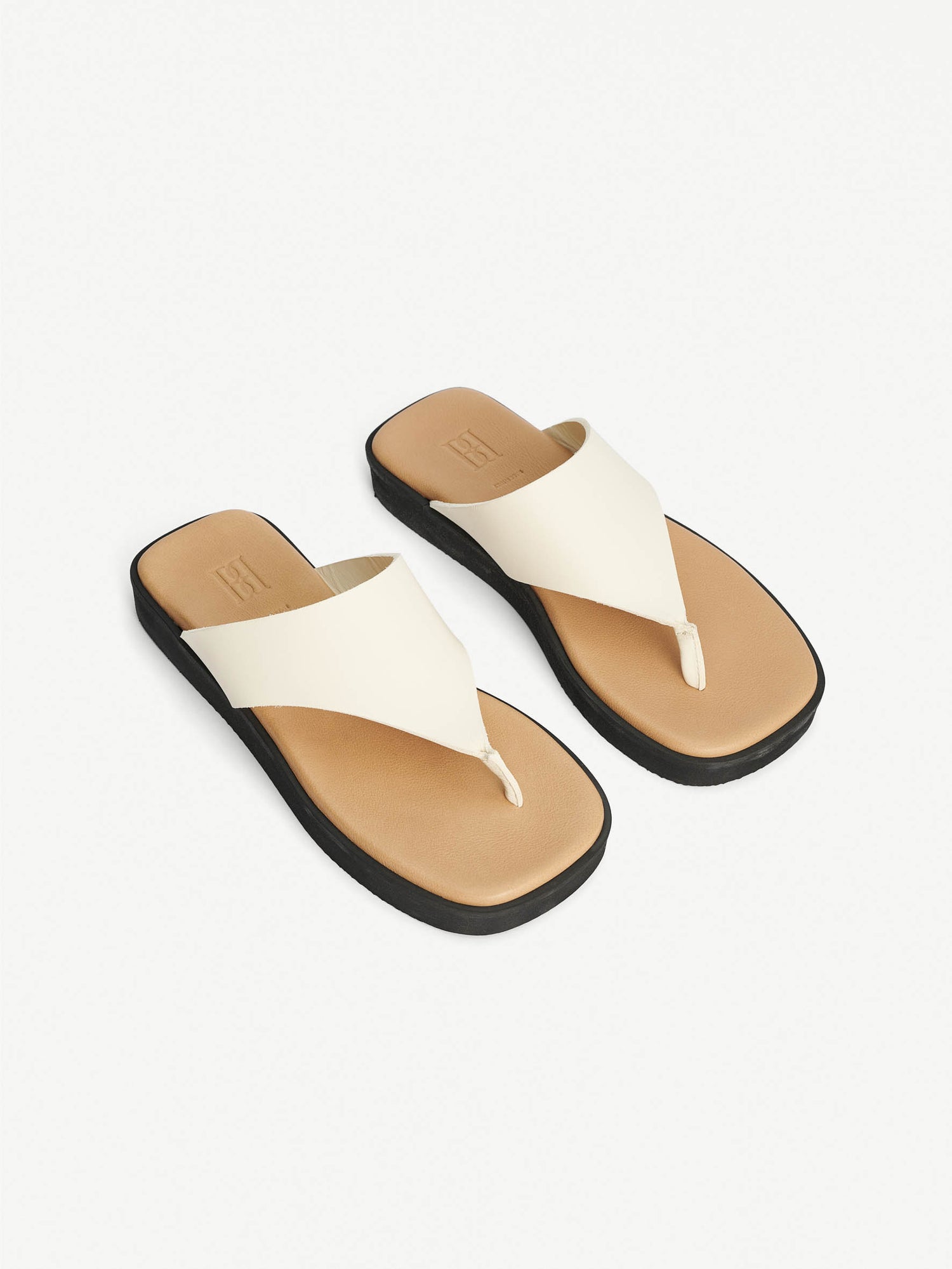 Malene Birger: Marisol flip flop leather sandals, vanilla cream