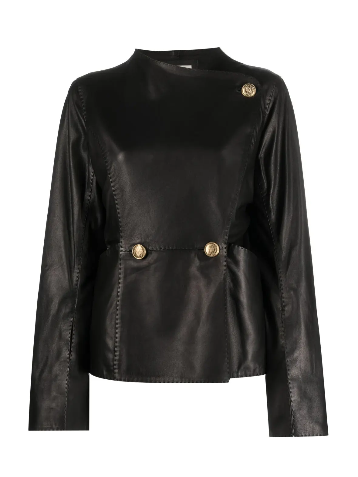 SELMAS cropped leather jacket, black, Malene Birger