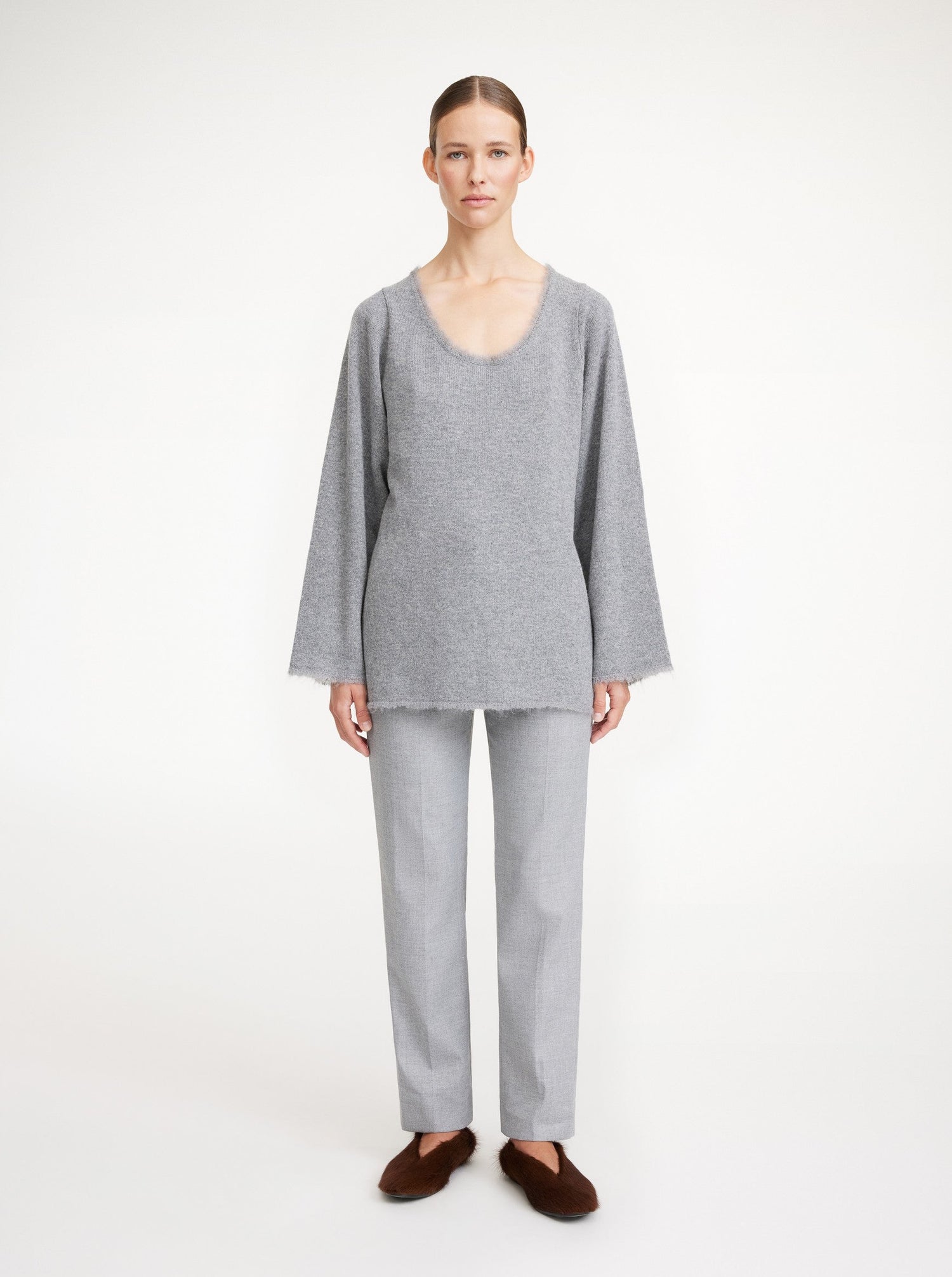 LUISE knitted sweater, grey