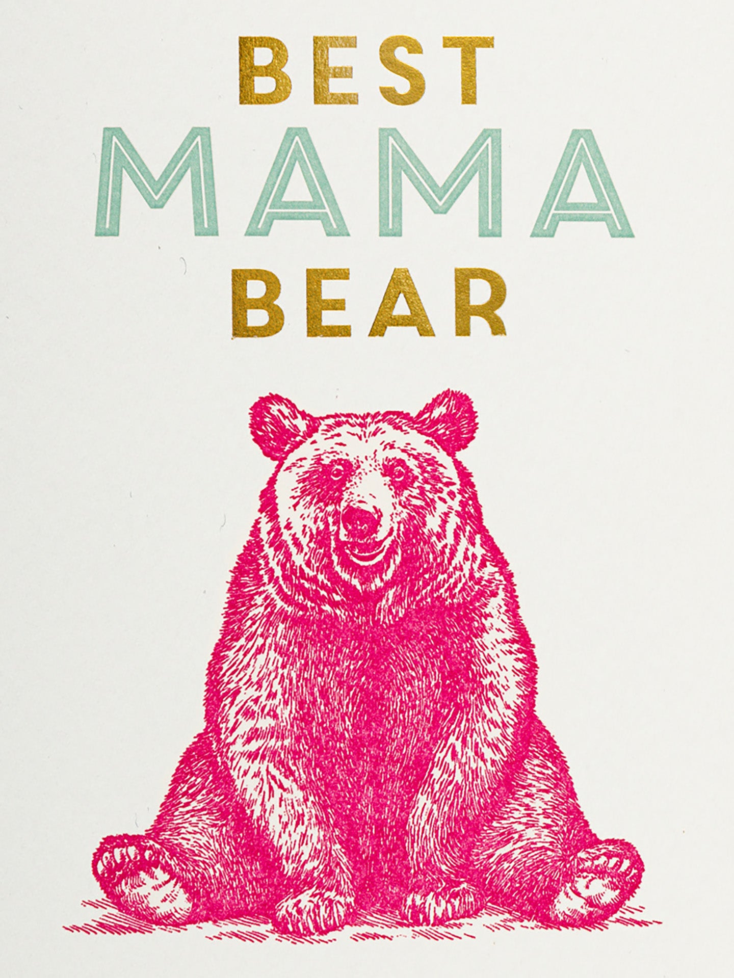 Pink Best Mama Bear, Mother's day card