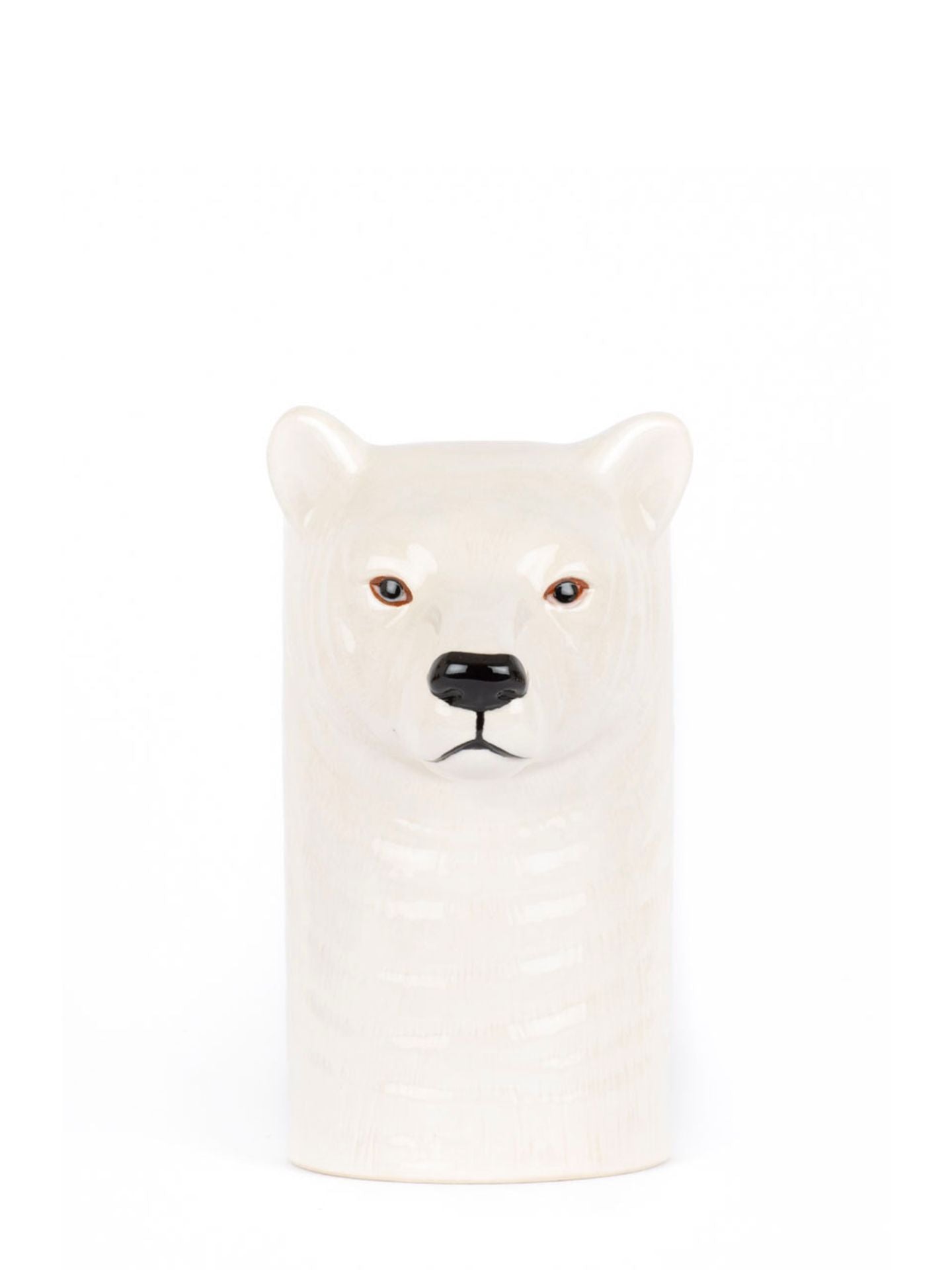 White polar bear ceramic bear head on a white background