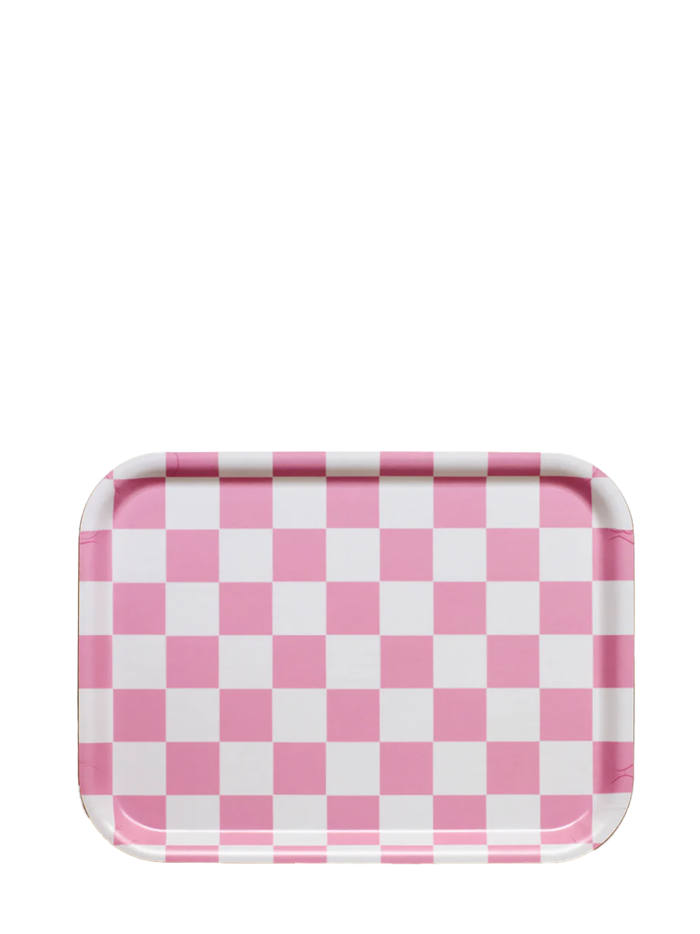 Rasberry / Cream CHECKER Rectangular Serving Tray (27x20 cm)