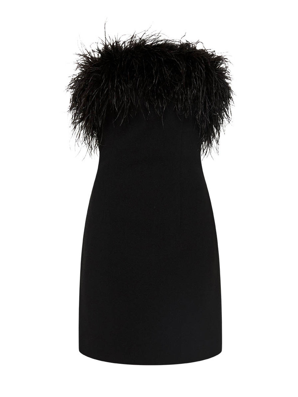 AFTER HOURS FEATHER MINI dress, BLACK