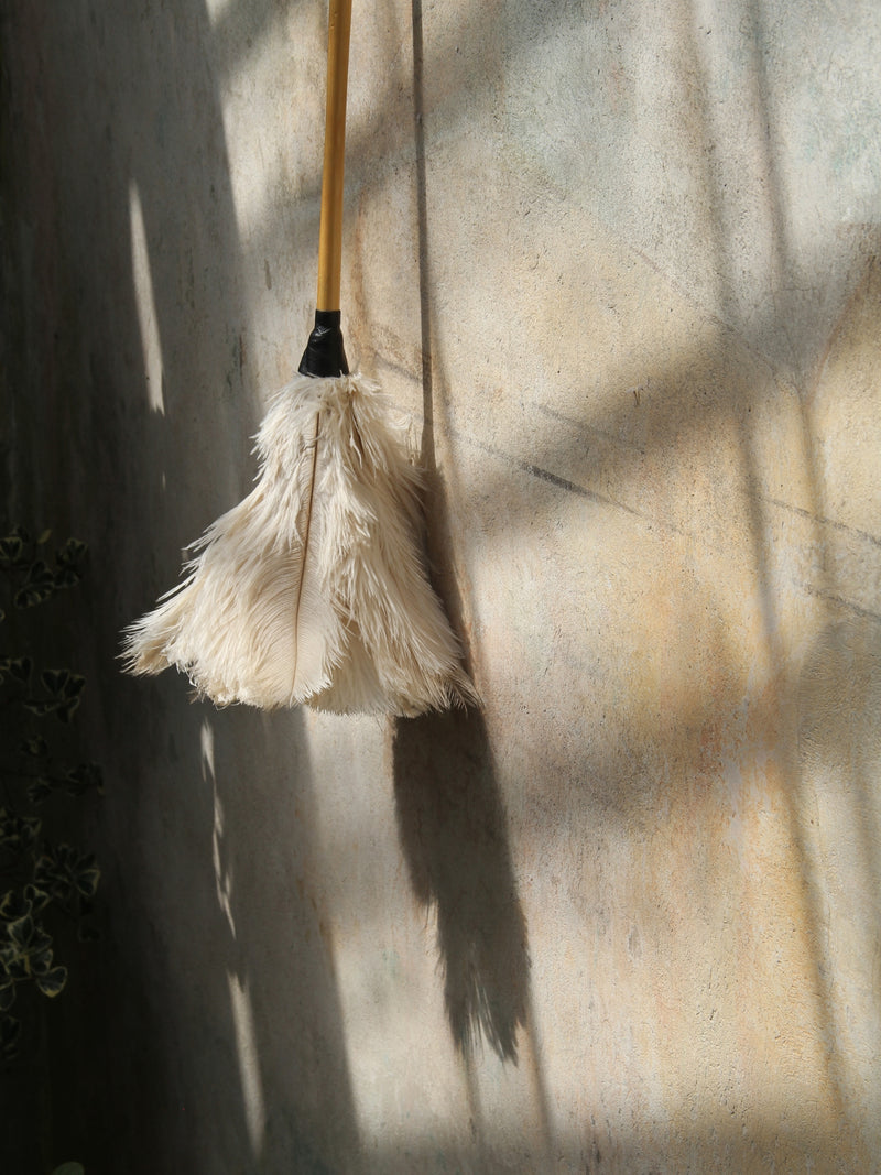 Ostrich feather duster, white (50 cm)