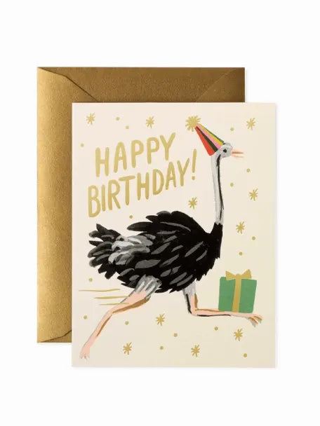 Ostrich birthday card