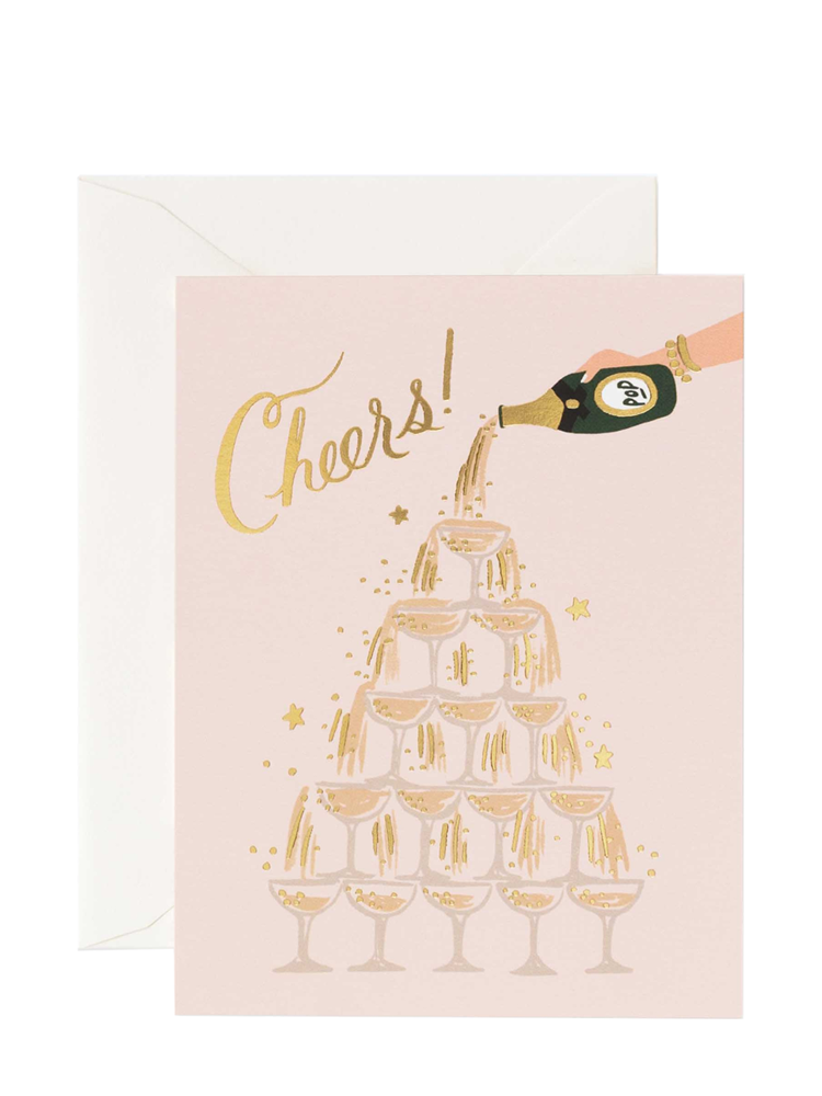 Champagne Tower Wedding Card