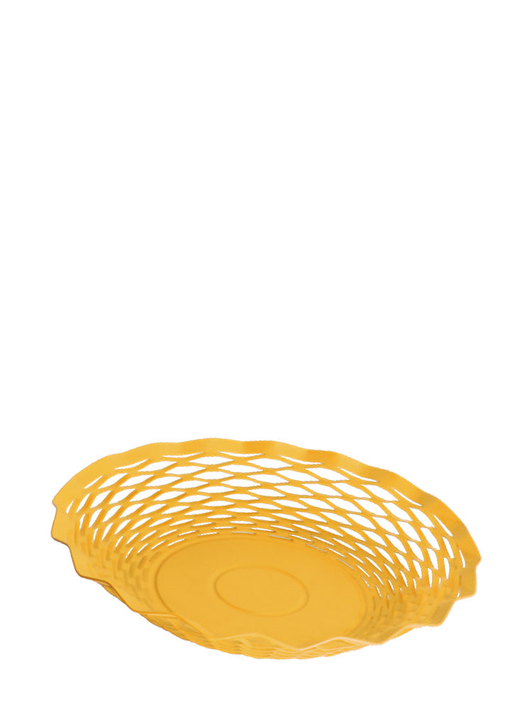 Metal bread basket, big oval, raincoat yellow