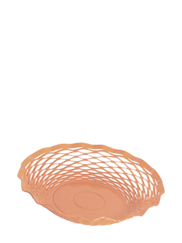 Metal bread basket, Large oval, Rosa