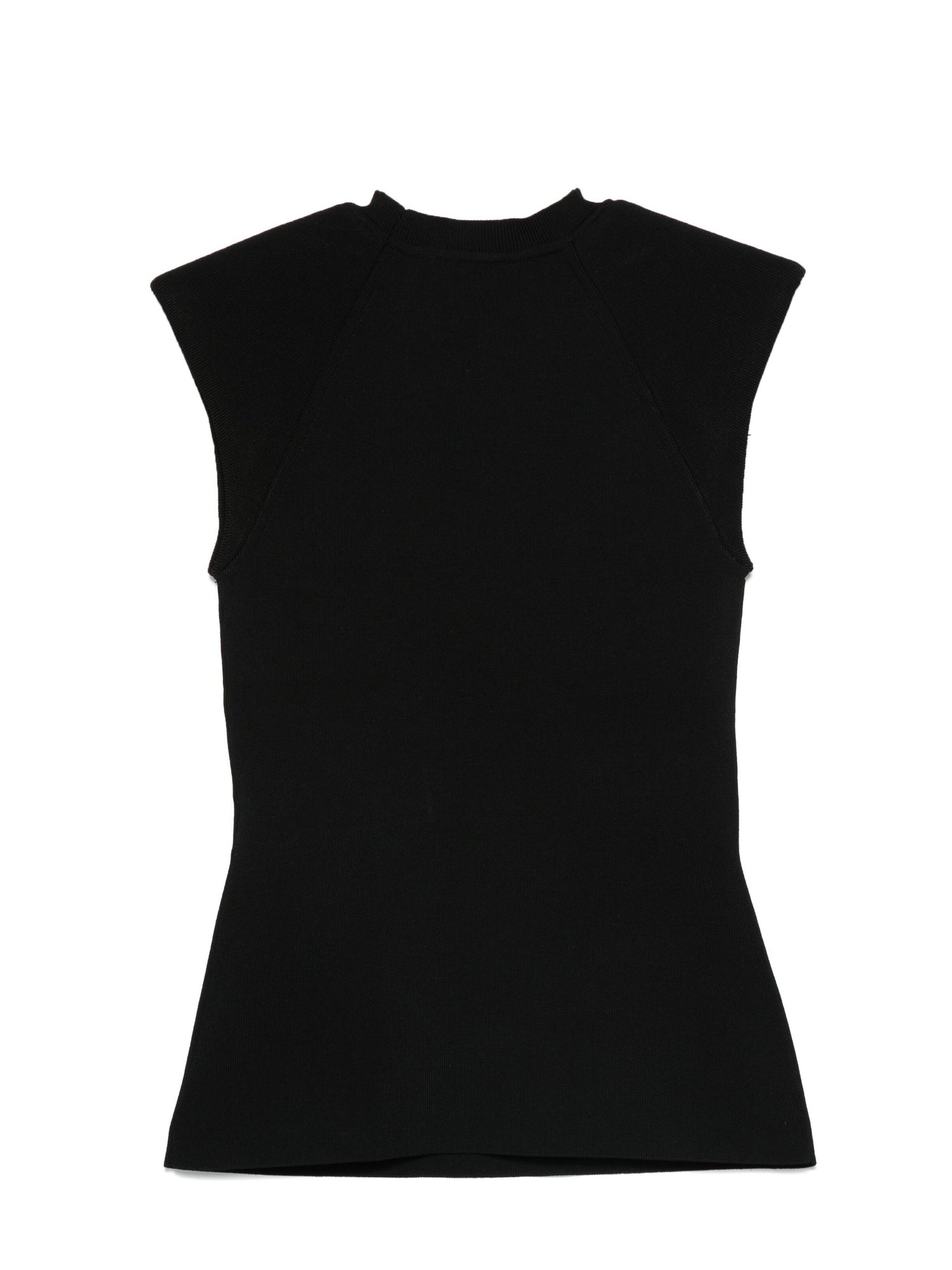 COMPACT RIB STRUCTURED Sleeveless top, black