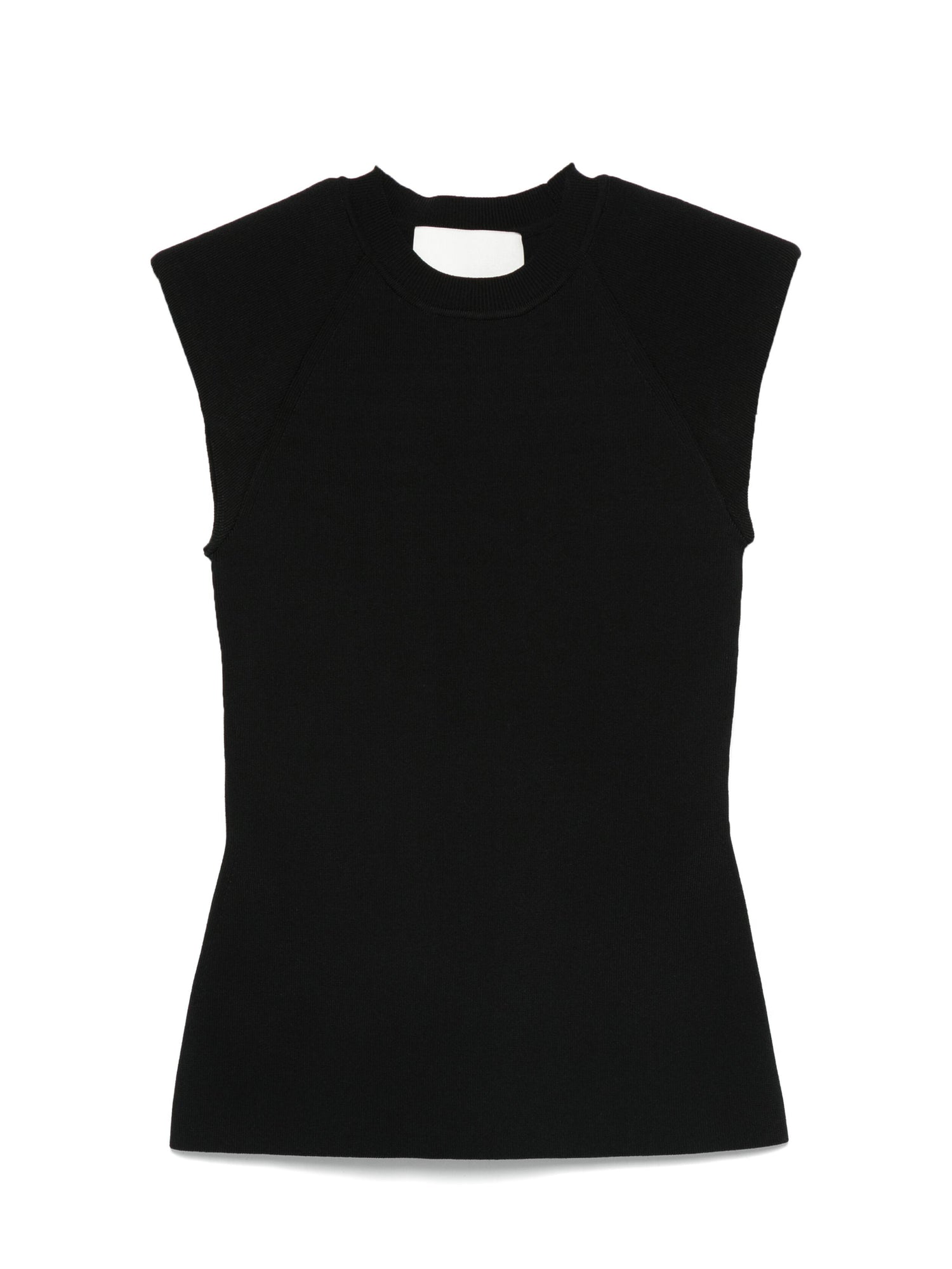 COMPACT RIB STRUCTURED Sleeveless top, black