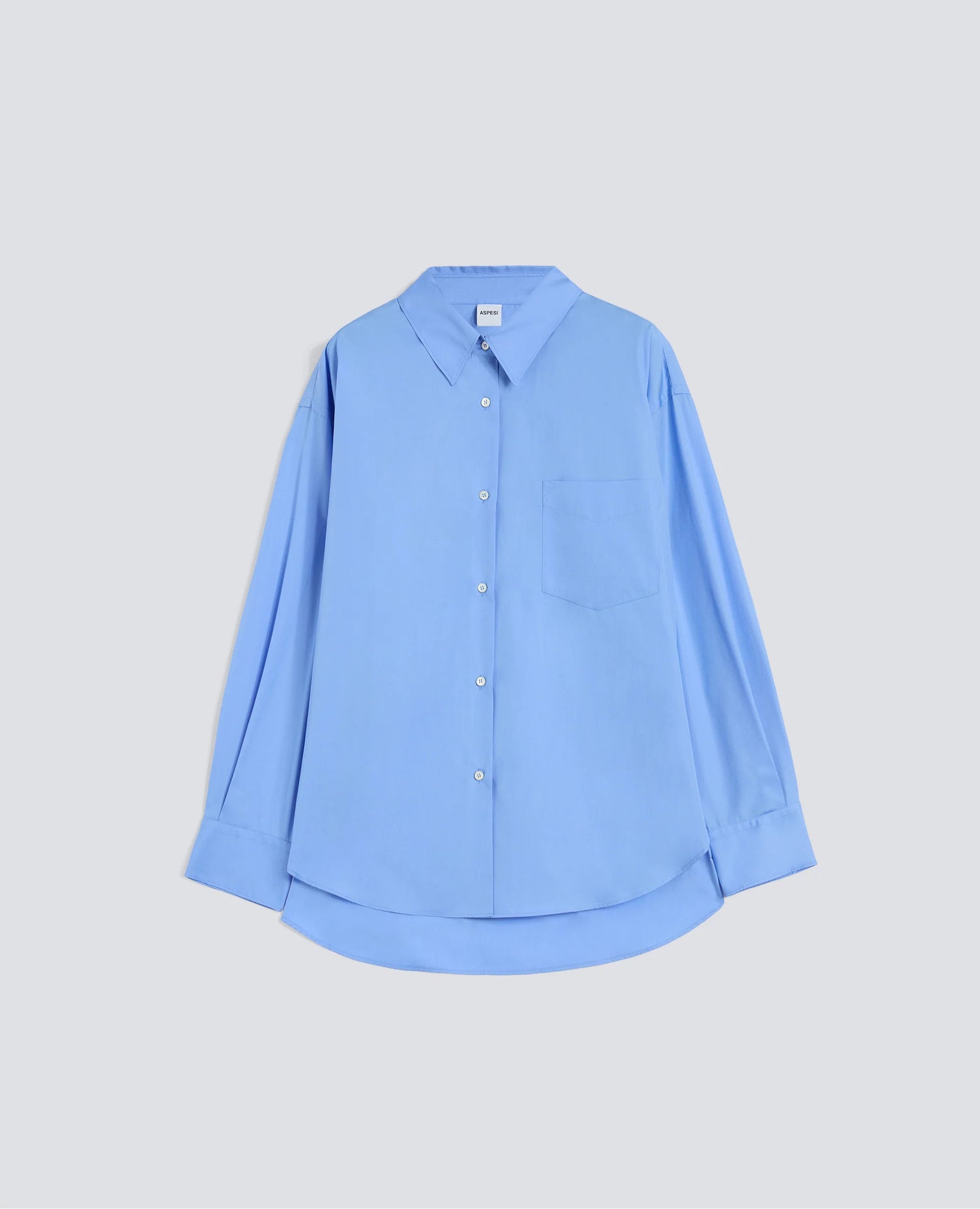 Cotton poplin shirt, sky blue